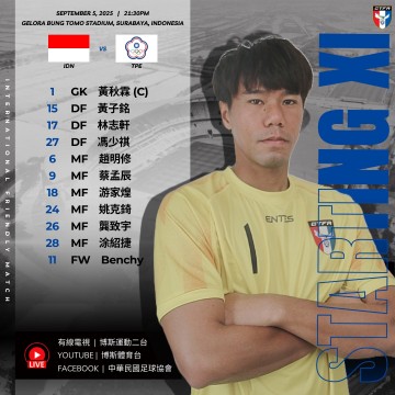 Pemain Timnas China Taipei saat lawan Indonesia di FIFA Match Day. (Instagram)